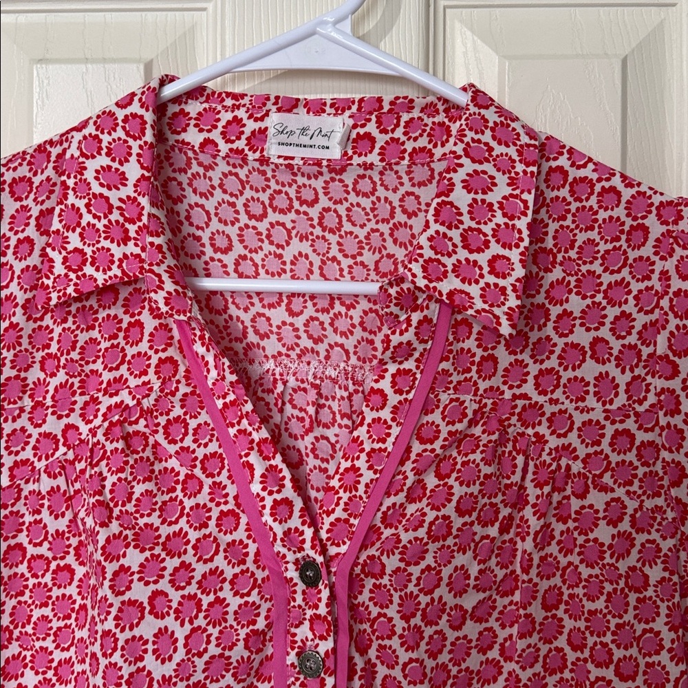 Pink Patterned High-Low Dress - Picture 3 of 8